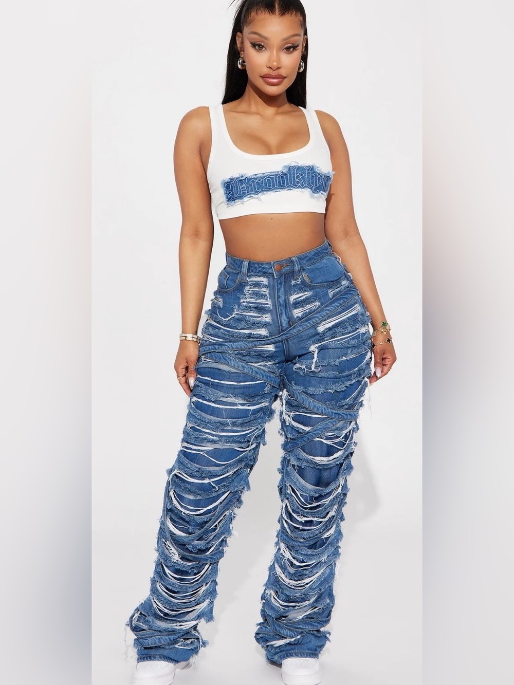 Super shred double layered denim